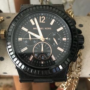 Black and gold Michael Kors Watch